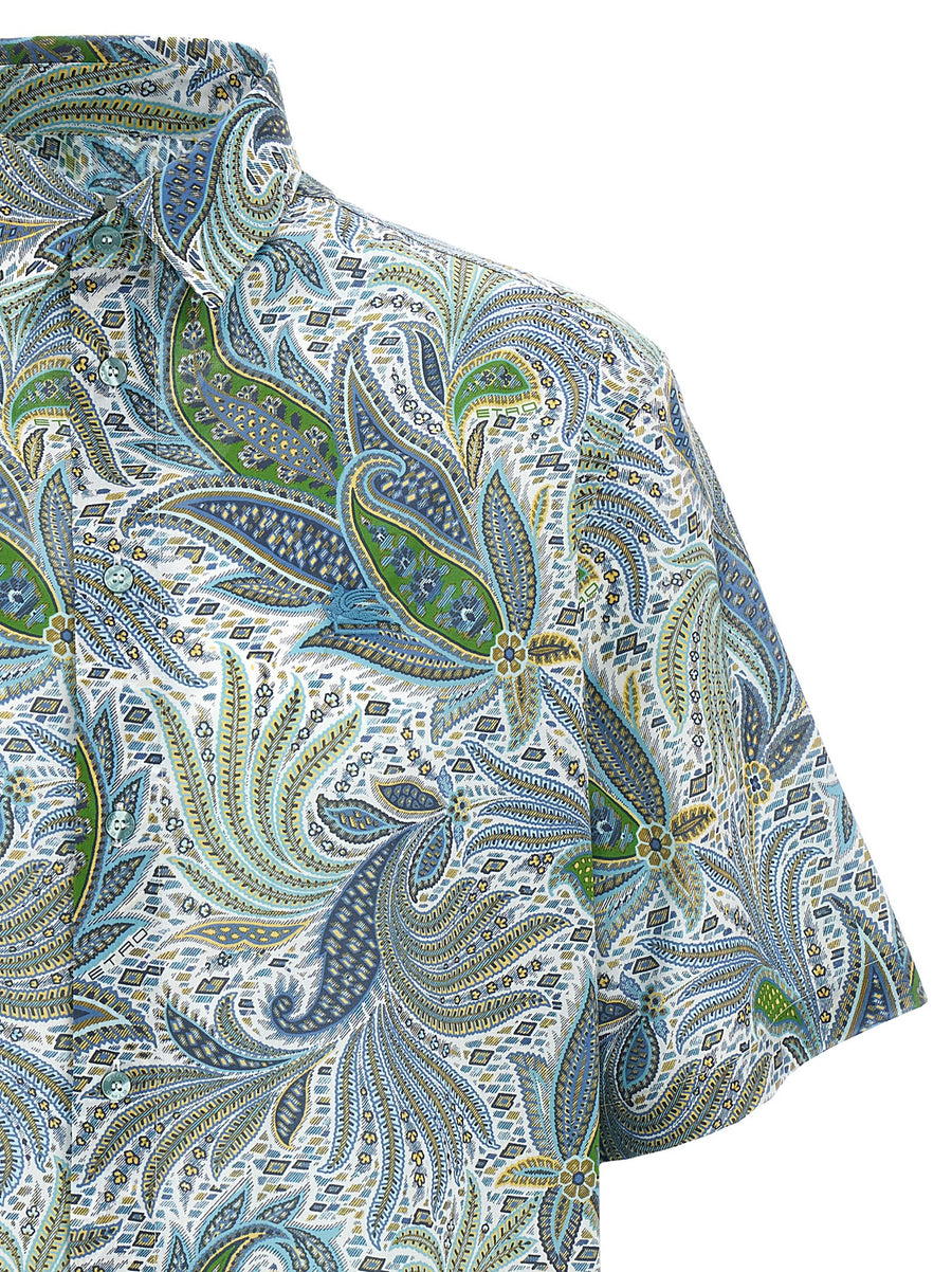 Etro Paisley Floral Shirt For Men, Oversized 100 Percent Cotton With Allover Maxi Print