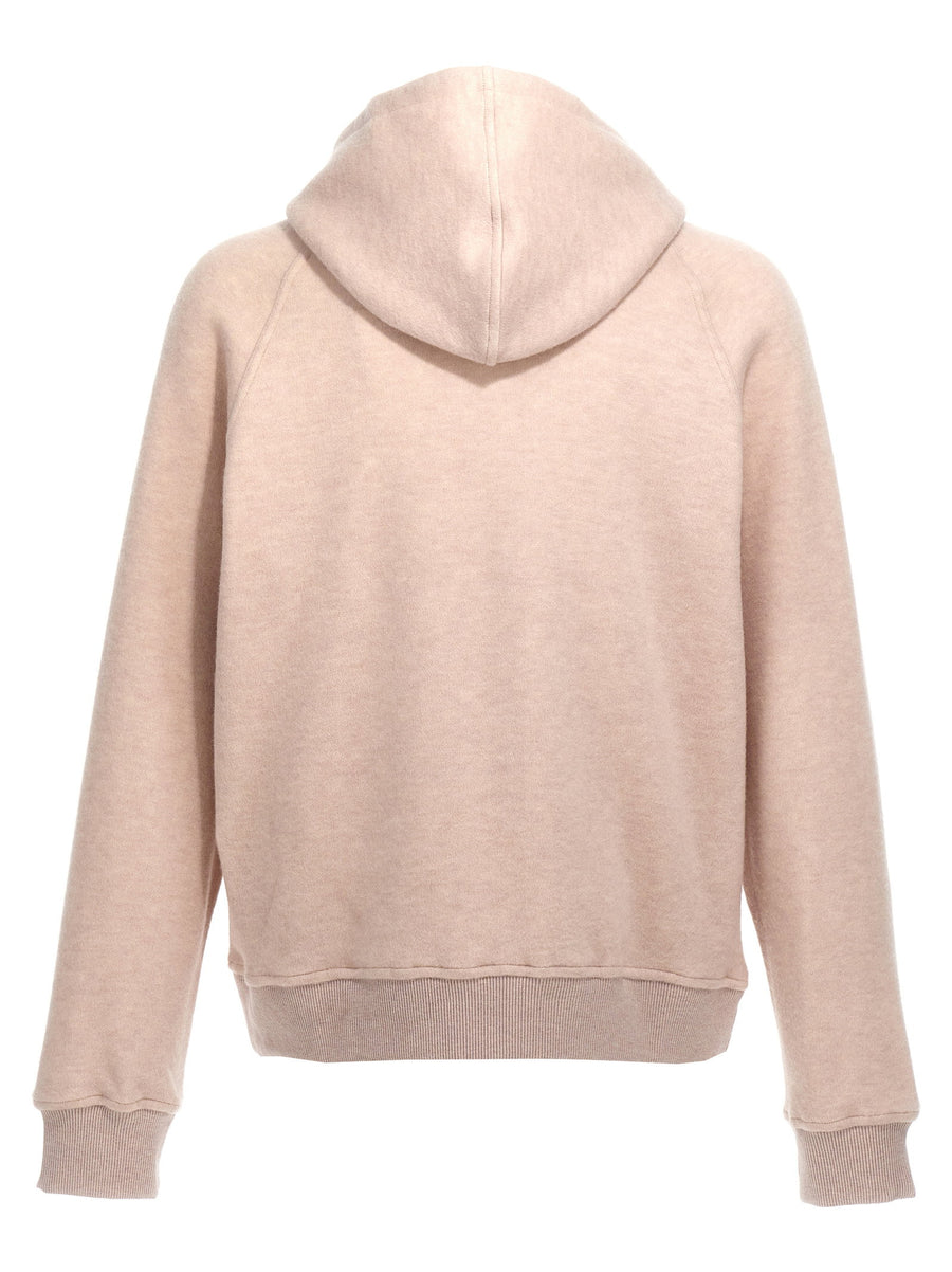 Etro Logo Embroidered Wool Hoodie For Men Beige Wool Blend Front Embroidery Premium Warmth Luxury