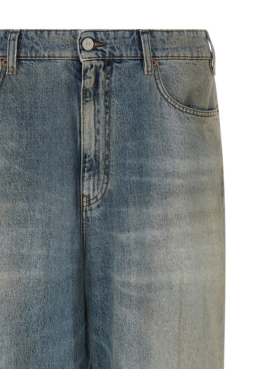 Bode Feather Runner Pants For Men Artisanal Georgian Hand Embroidery Cotton Gabardine Cropped Wide Leg Trousers