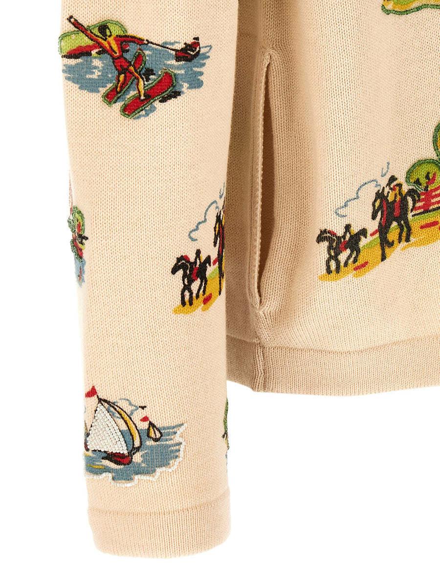Bode Beaded Camp Cardigan