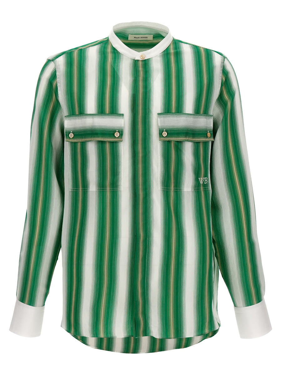 Wales Bonner Cadence Shirt Multicolor Striped Silk Blend With Fluid Drape For Women Smart Casual Day To Night Luxe