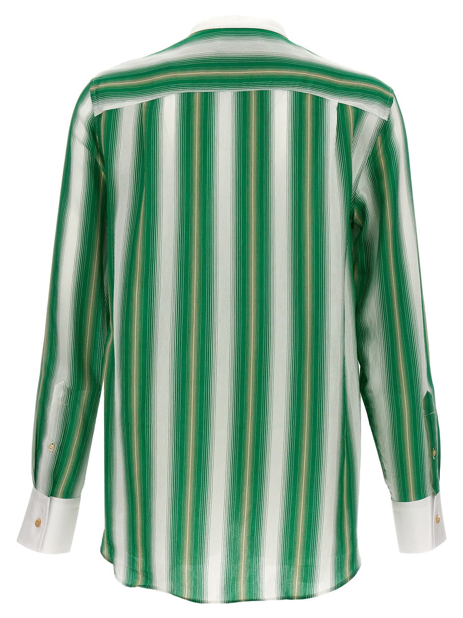 Wales Bonner Cadence Shirt Multicolor Striped Silk Blend With Fluid Drape For Women Smart Casual Day To Night Luxe