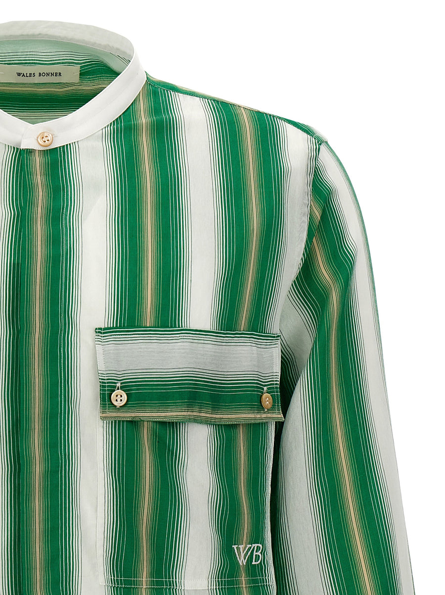 Wales Bonner Cadence Shirt Multicolor Striped Silk Blend With Fluid Drape For Women Smart Casual Day To Night Luxe