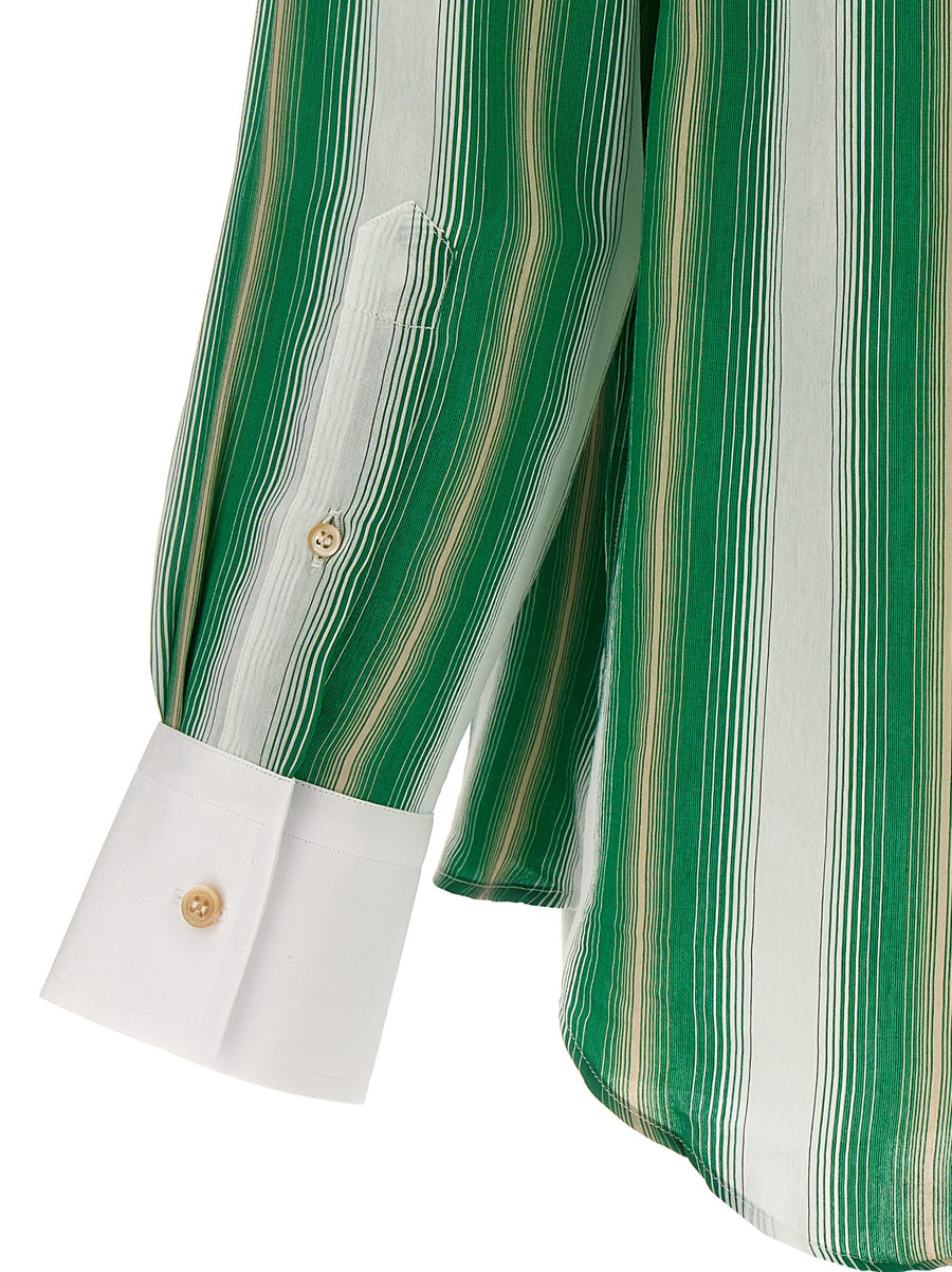 Wales Bonner Cadence Shirt Multicolor Striped Silk Blend With Fluid Drape For Women Smart Casual Day To Night Luxe
