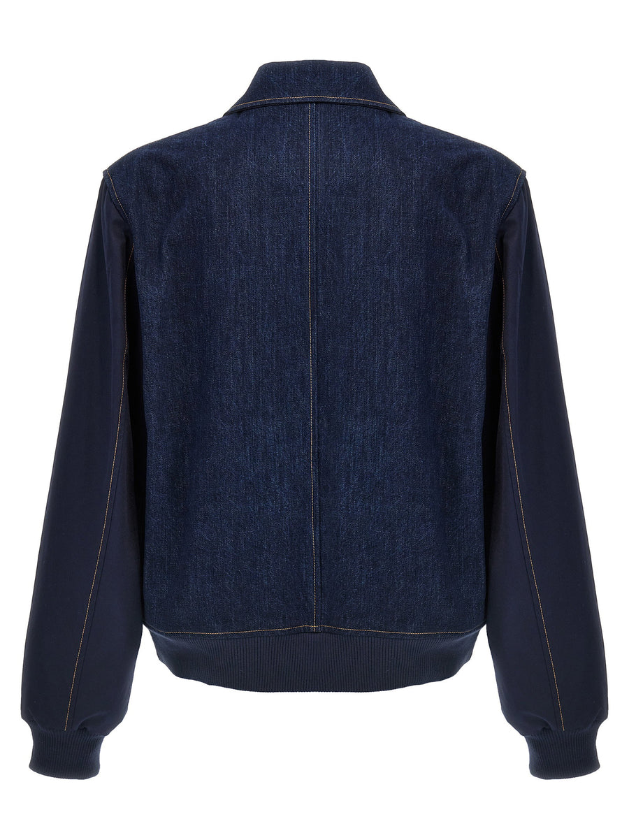 Wales Bonner The Echo Denim Varsity Jacket