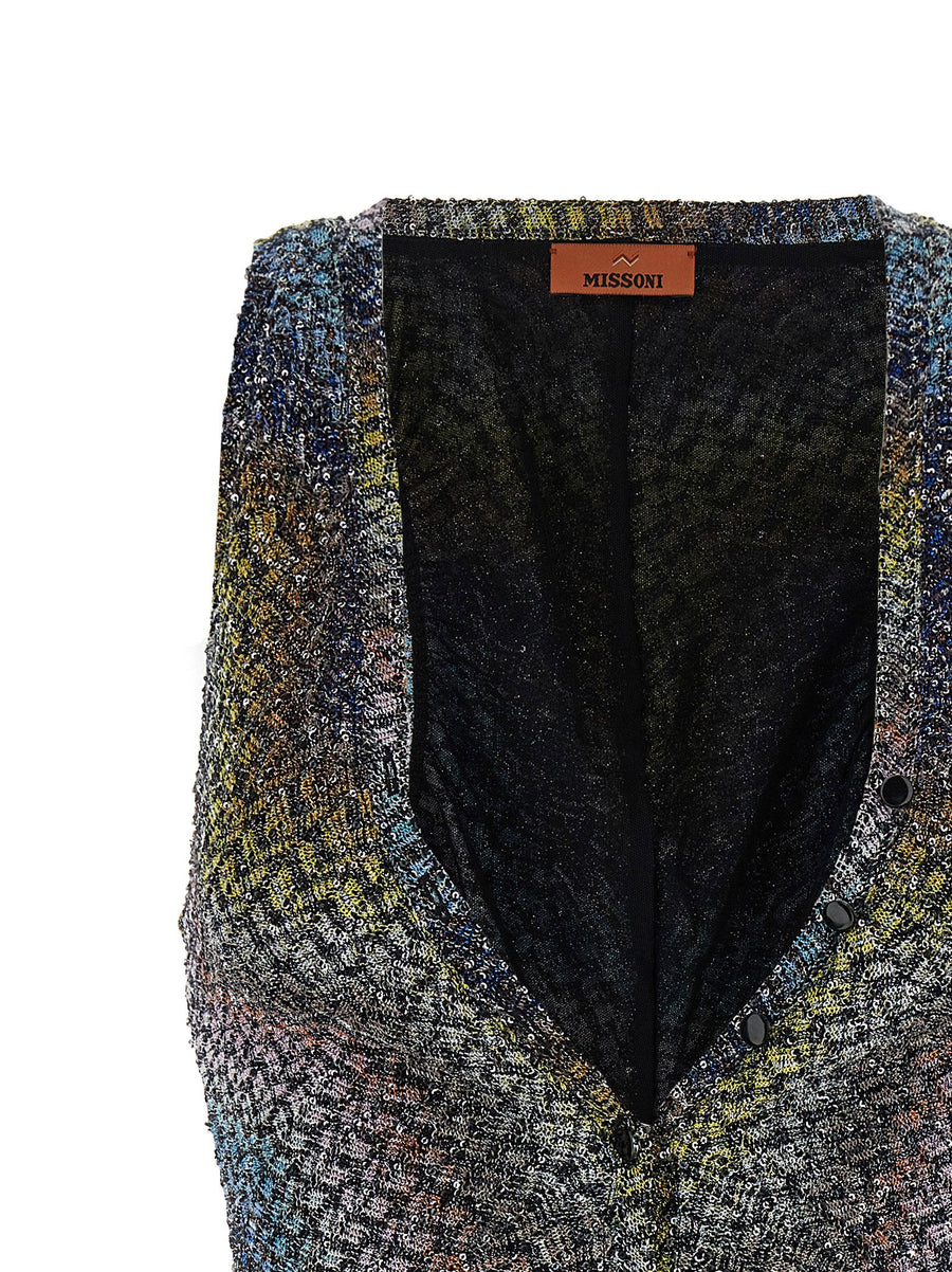 Missoni Zigzag One Piece Swimsuit With Micro Sequin Lame Multicolor