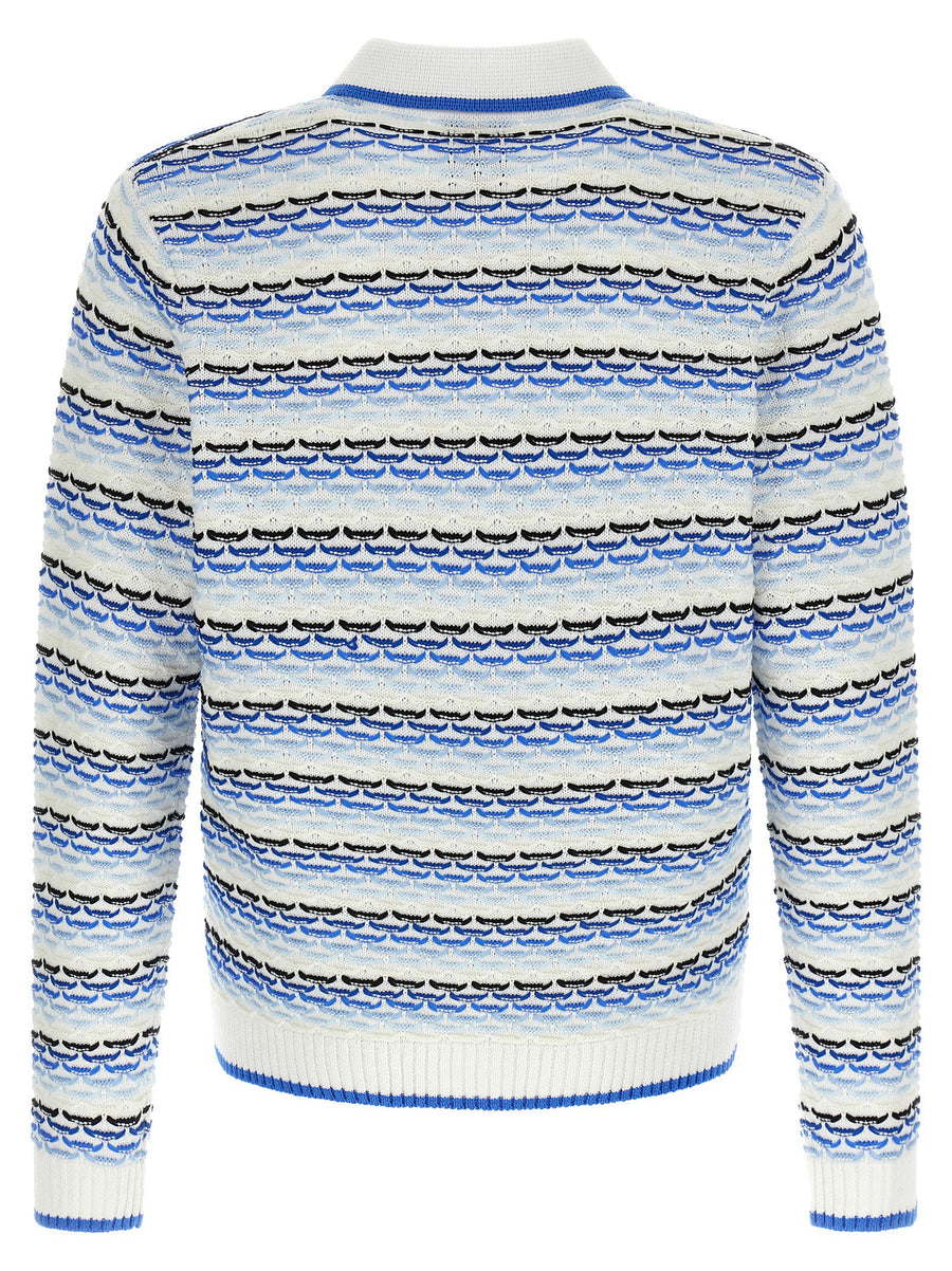 Casablanca Tuck Stitch Long Sleeve Polo Shirt
