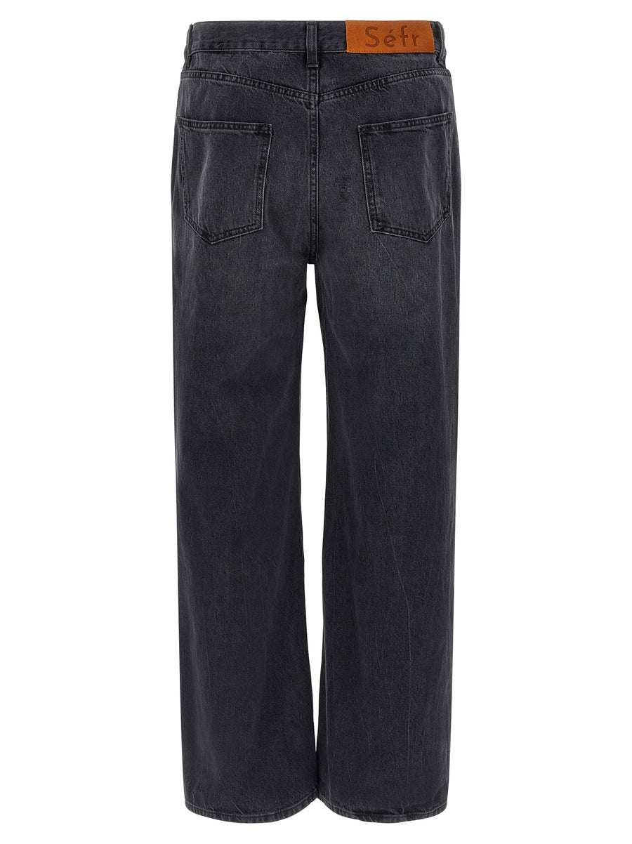 Séfr 5-Pocket Jeans for Men - Vintage Wash Black Denim, Modern Fit, Luxurious Everyday Wear