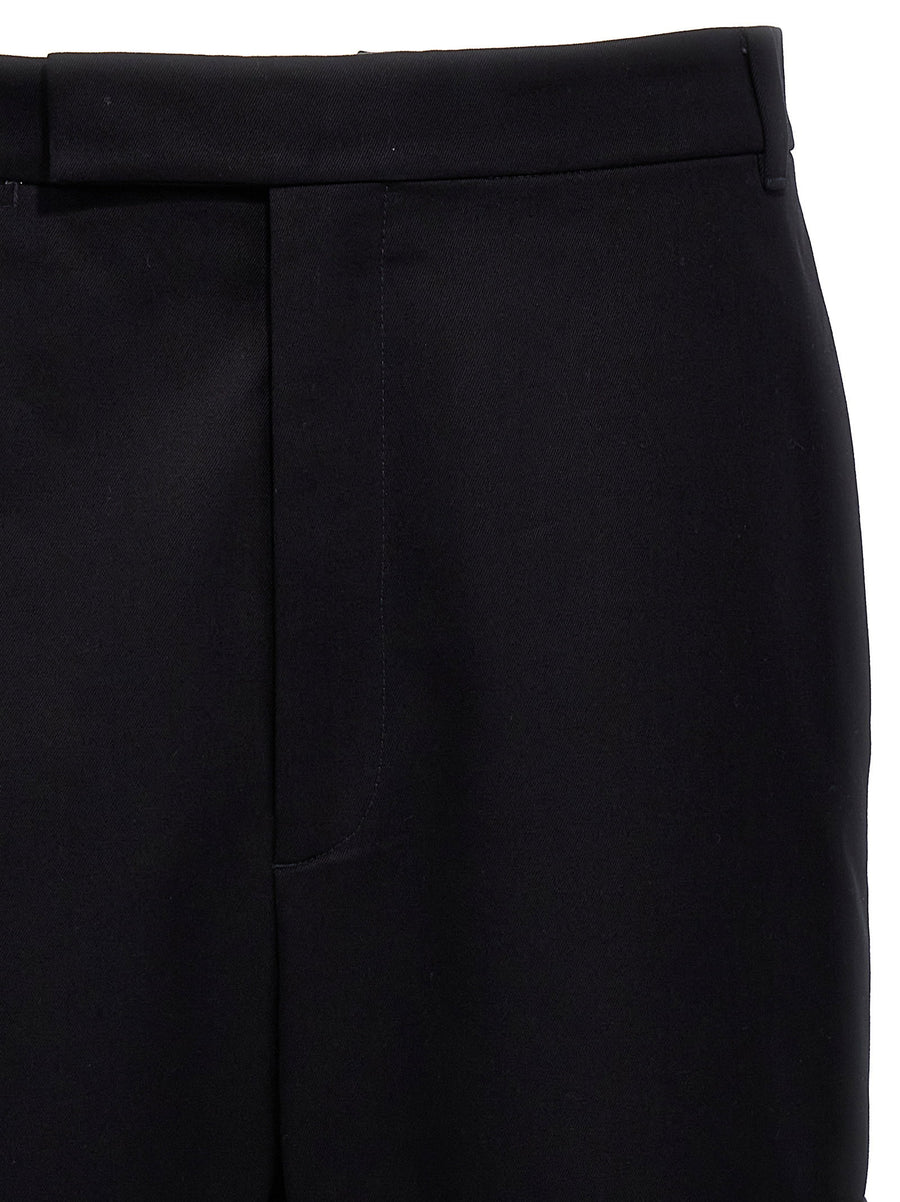 Thom Browne Unconstructed Combo Pants For Men With Patchwork Panel And Straight Leg