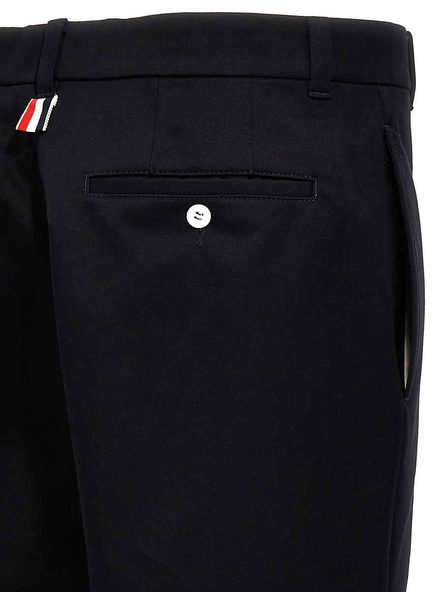 Thom Browne Unconstructed Combo Pants For Men With Patchwork Panel And Straight Leg