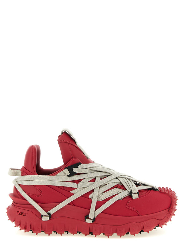 Moncler Rick Owens Trailgrip Megalace Sneakers Red Leather