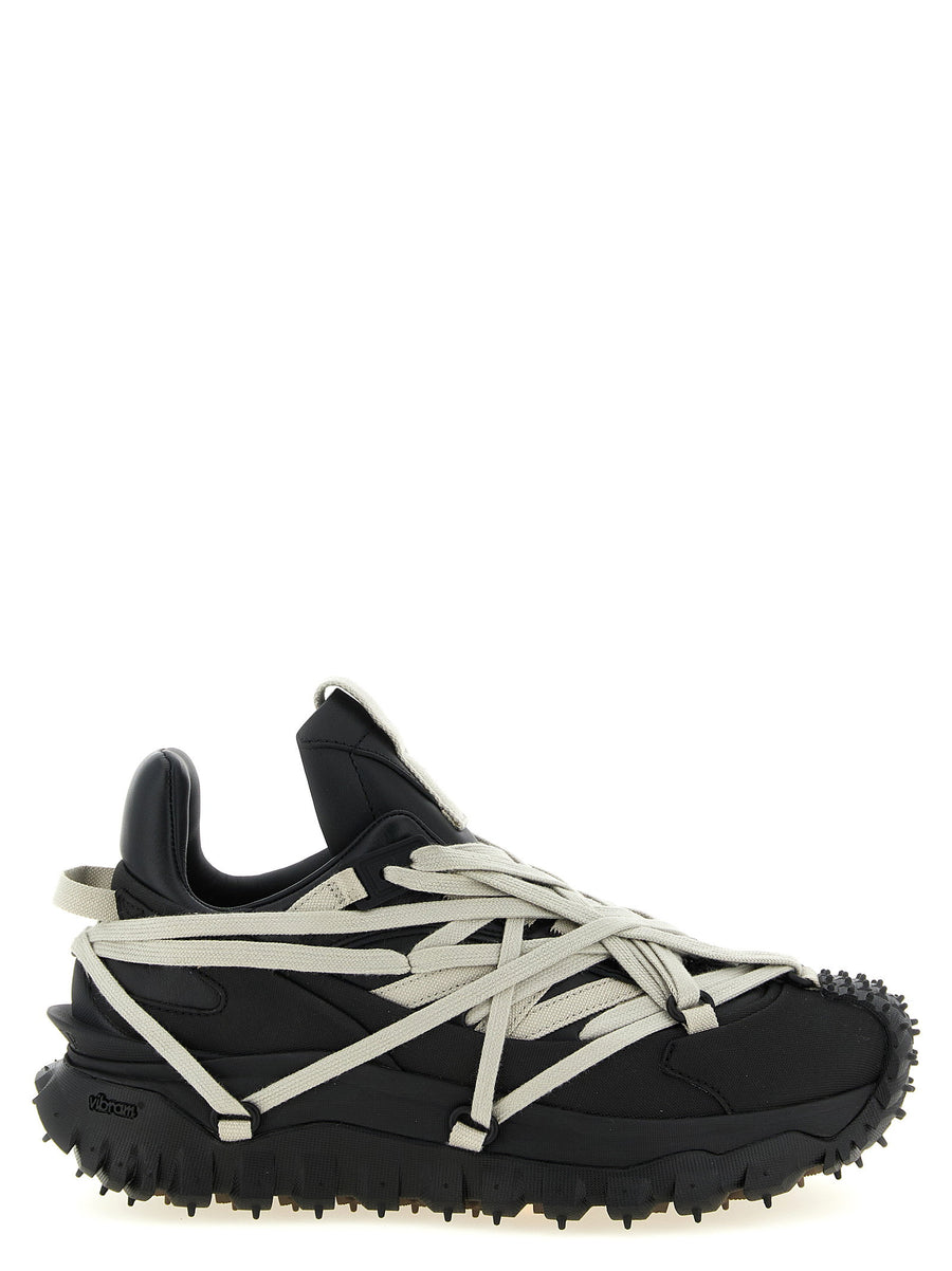 Moncler and Rick Owens Megalace Trailgrip Sneakers for Men with Luxury Leather and Carbon Fiber Outsole