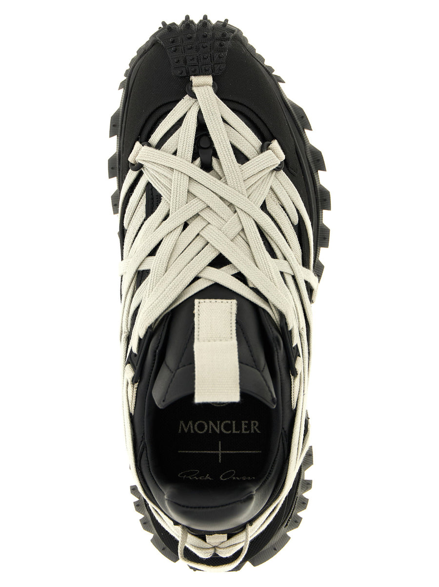 Moncler and Rick Owens Megalace Trailgrip Sneakers for Men with Luxury Leather and Carbon Fiber Outsole