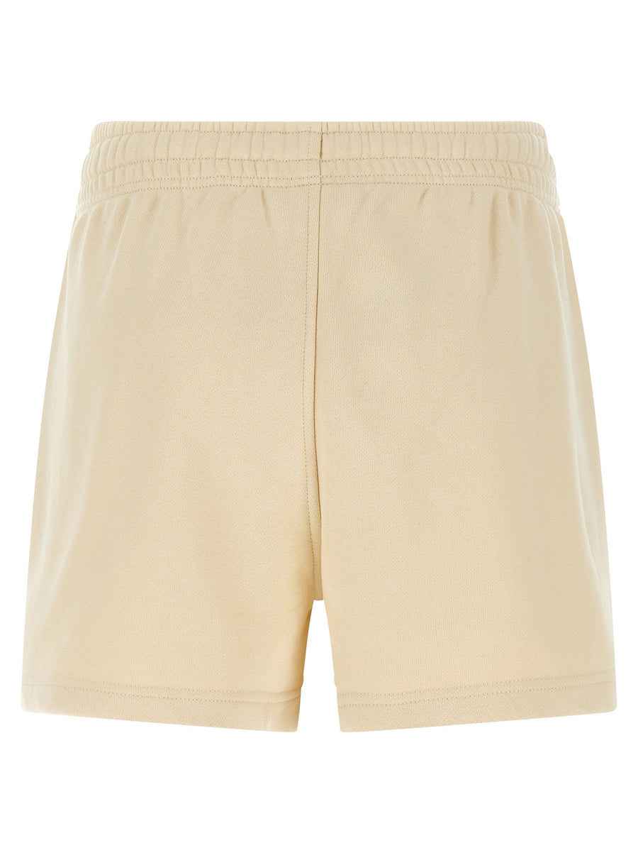 Maison Kitsuné Baby Fox Shorts Beige Brushed Cotton With Adjustable Drawstring Waist And Pockets For Kids
