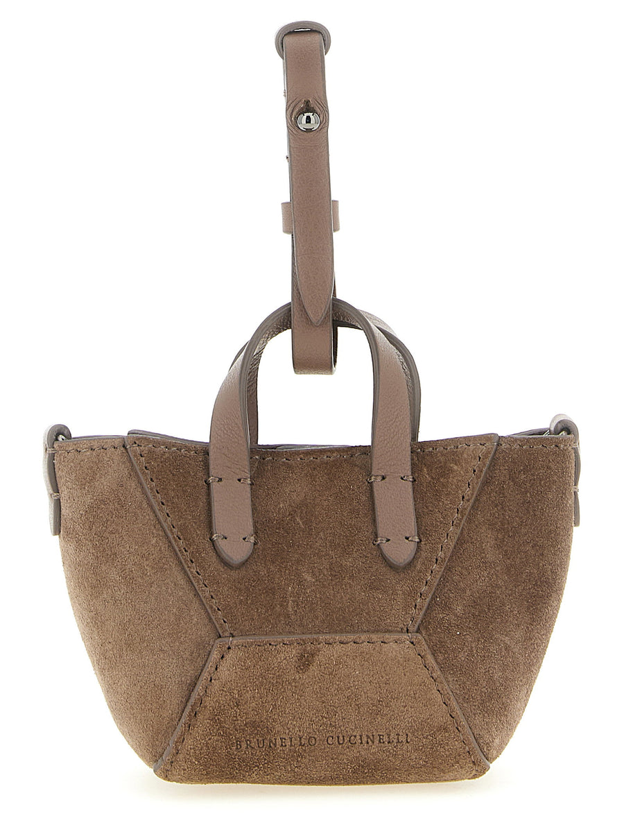 Brunello Cucinelli Micro BC Duo Bag Calfskin Leather Brown One Size