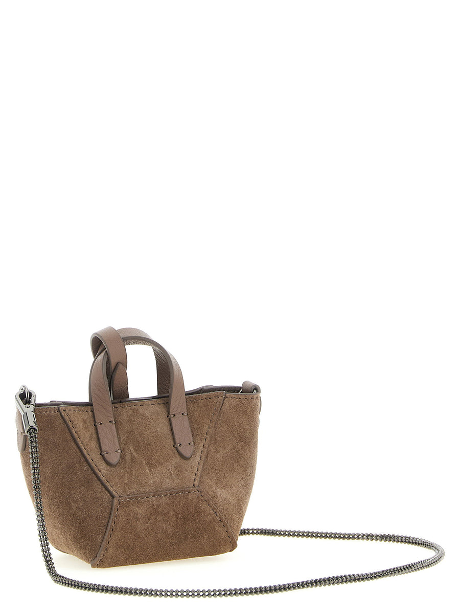Brunello Cucinelli Micro BC Duo Bag Calfskin Leather Brown One Size
