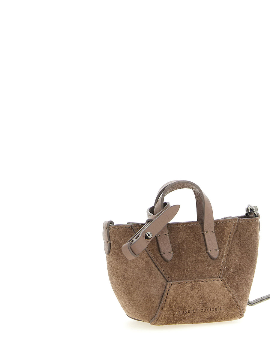Brunello Cucinelli Micro BC Duo Bag Calfskin Leather Brown One Size