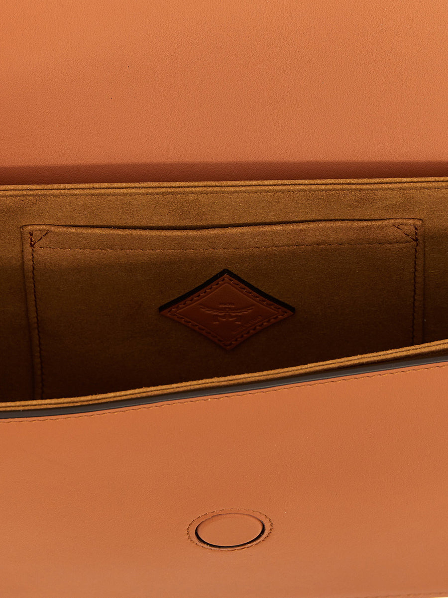 MCM Himmel Crossbody Bag Premium Calfskin Leather Magnetic Flap Closure For Everyday Luxury Women