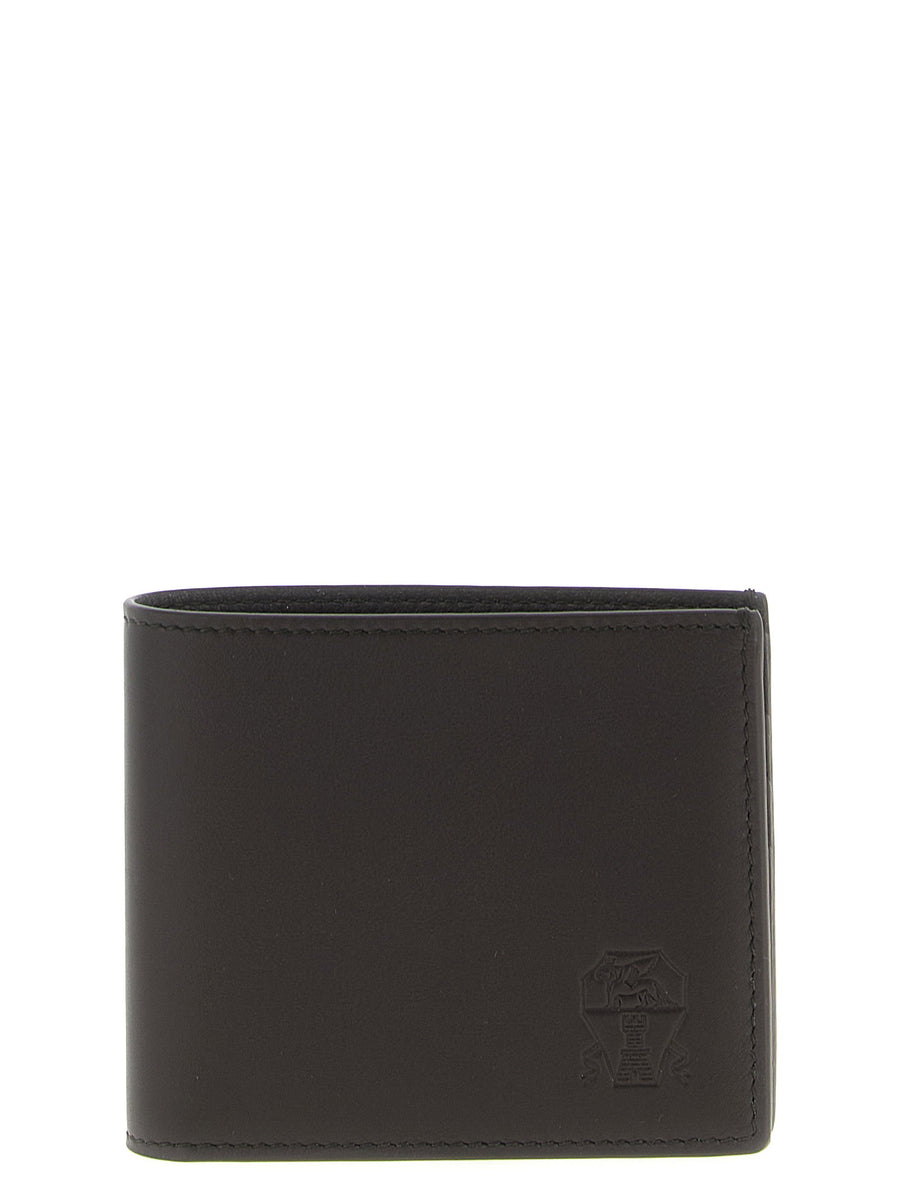 Brunello Cucinelli Brown Calfskin Leather Wallet Book Opening For Men