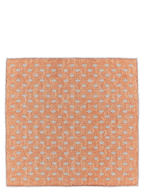 Brunello Cucinelli Silk Clutch Bag Multicolor Geometric Diamond Pattern 35cm