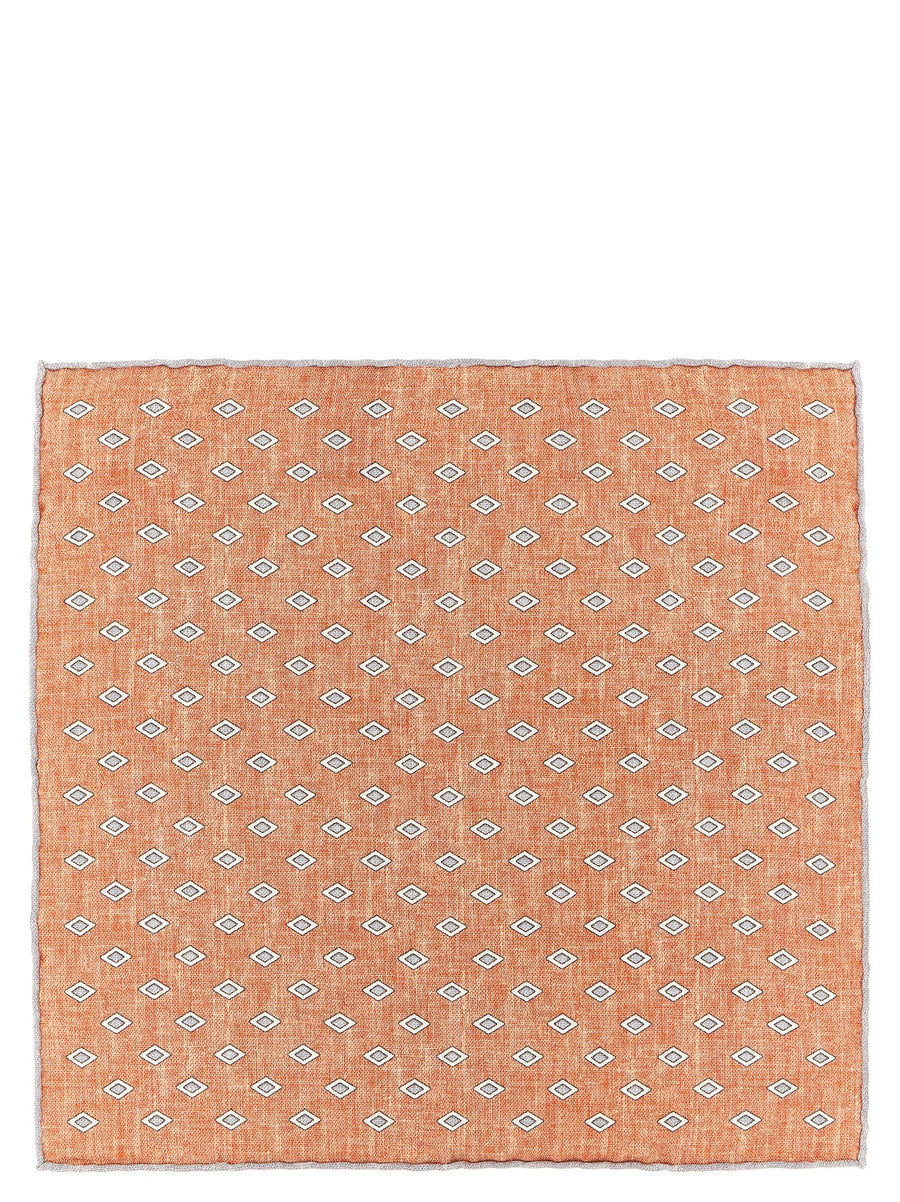 Brunello Cucinelli Silk Clutch Bag Multicolor Geometric Diamond Pattern 35cm