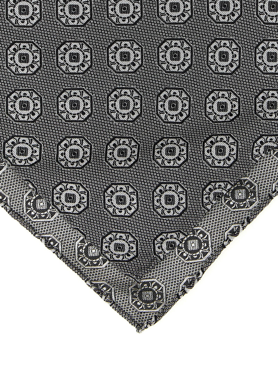 Brunello Cucinelli Silk Clutch Bag In Anthracite Gray With Geometric Medallion