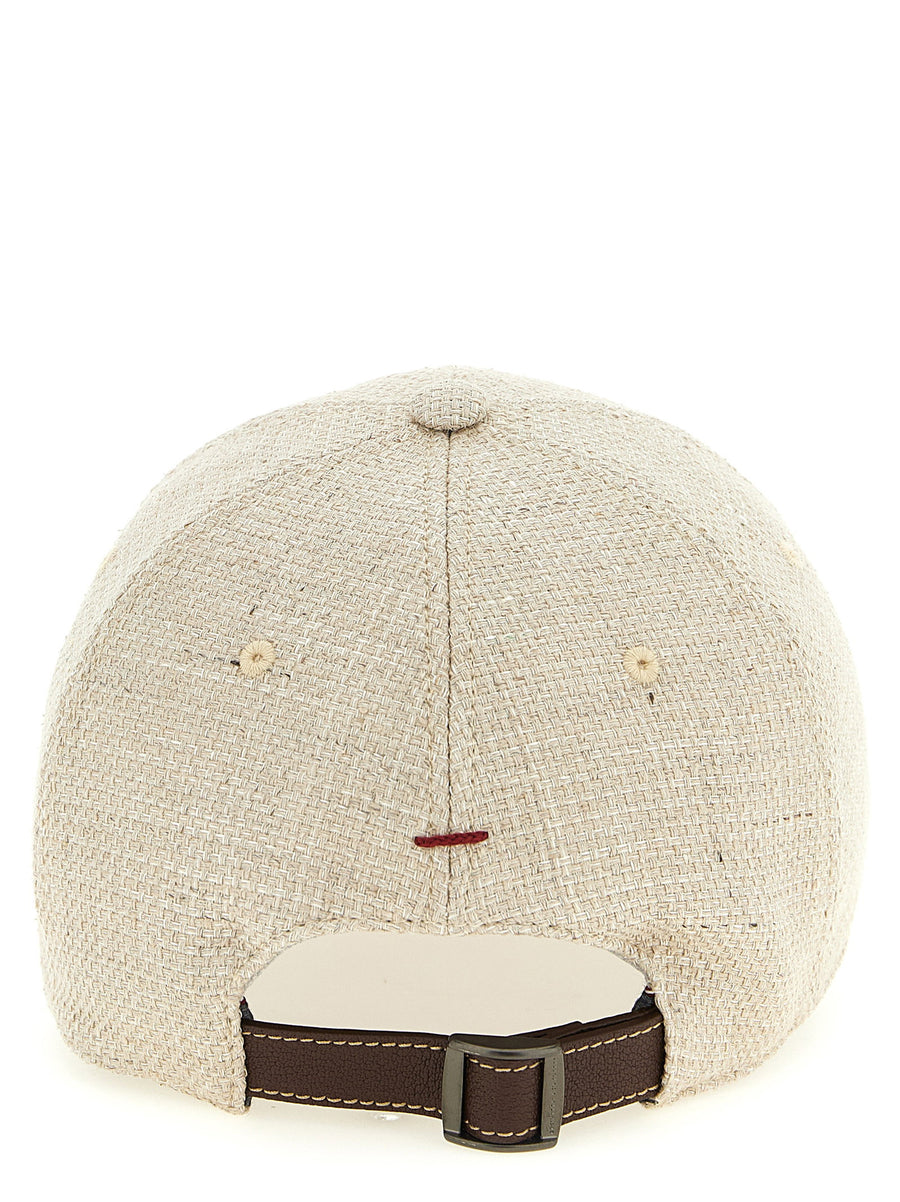 Brunello Cucinelli Baseball Hat For Men Premium Silk Wool Linen Blend Beige Timeless Craft Logo Embroidery