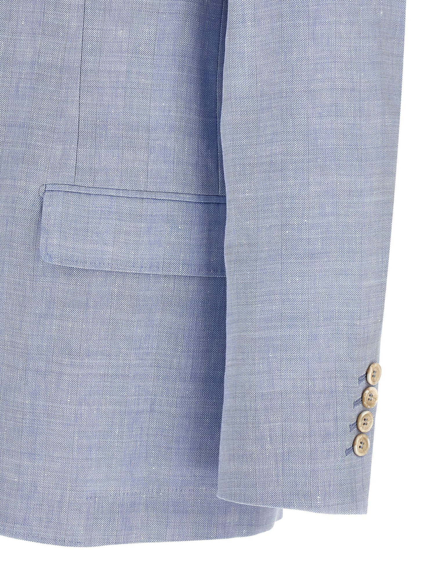 Brunello Cucinelli Linen And Wool Chevron Blazer