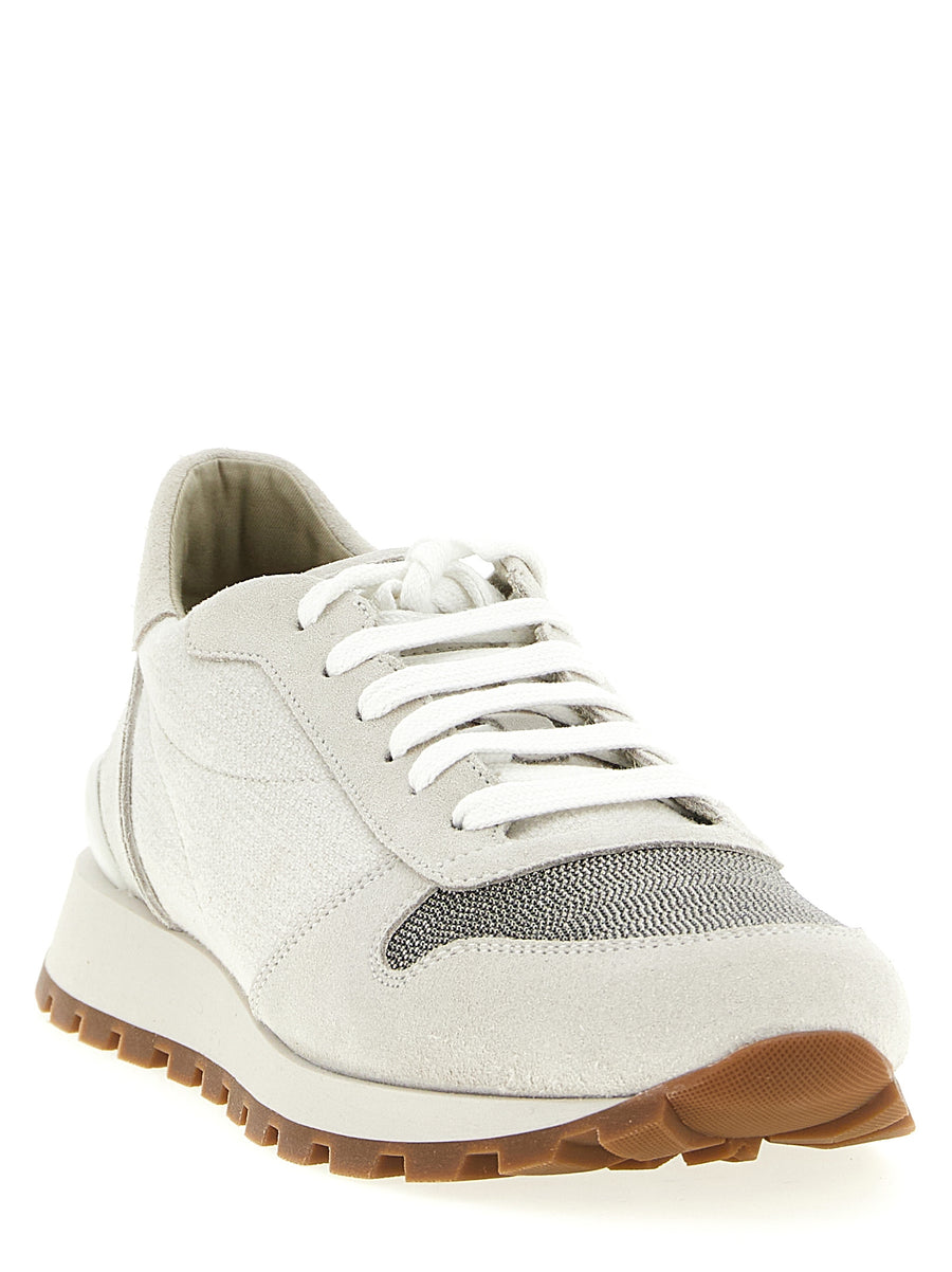 Brunello Cucinelli Monile Sneakers For Women Luxurious Suede With Bold Monile Applique Green