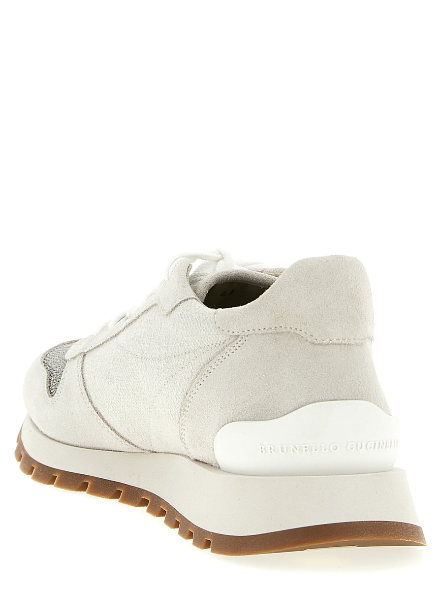 Brunello Cucinelli Monile Sneakers For Women Luxurious Suede With Bold Monile Applique Green