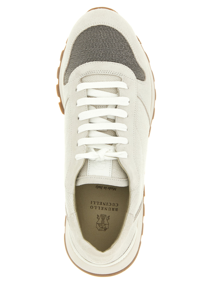 Brunello Cucinelli Monile Sneakers For Women Luxurious Suede With Bold Monile Applique Green