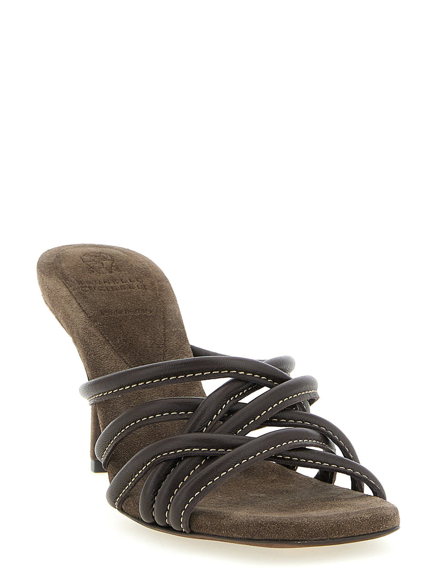 Brunello Cucinelli Leather Sandals For Women Premium Full Leather Comfort With Suede Insole