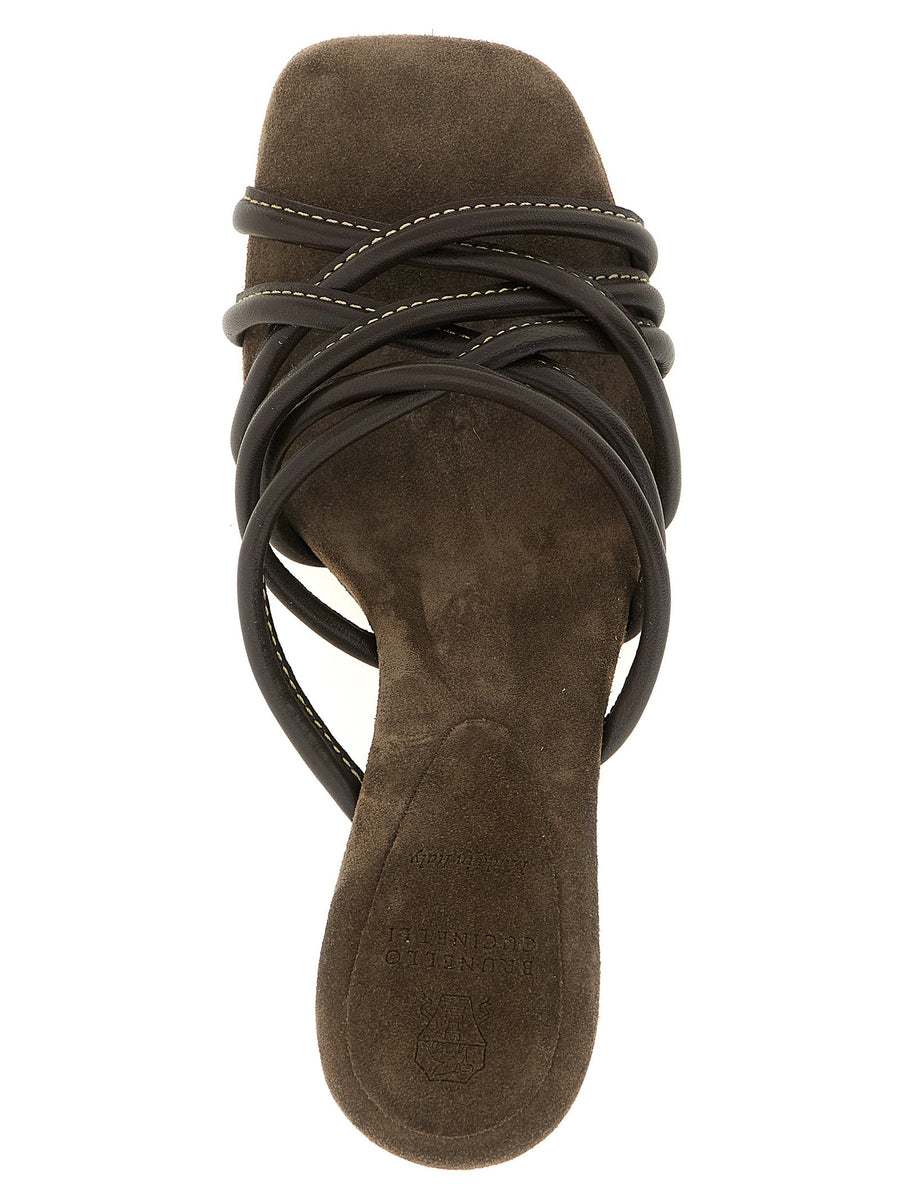 Brunello Cucinelli Leather Sandals For Women Premium Full Leather Comfort With Suede Insole