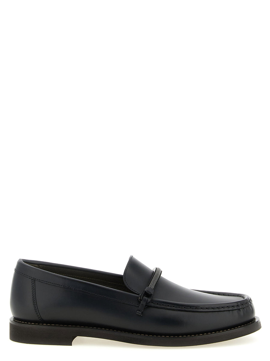 Brunello Cucinelli Penny Loafer for Women Luxurious Calfskin Moccasins with Monile Detail and Durable TPU Sole