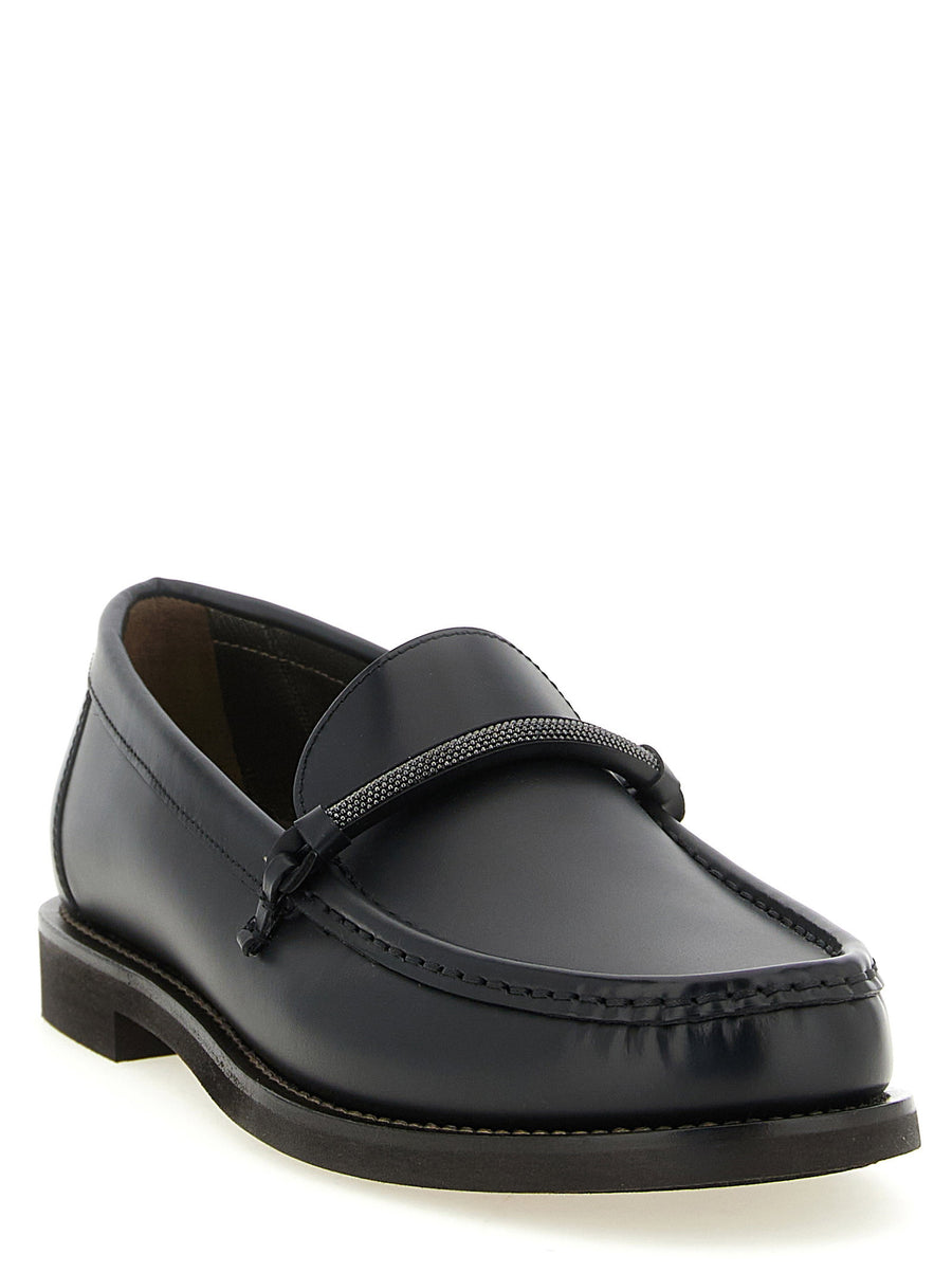 Brunello Cucinelli Penny Loafer for Women Luxurious Calfskin Moccasins with Monile Detail and Durable TPU Sole