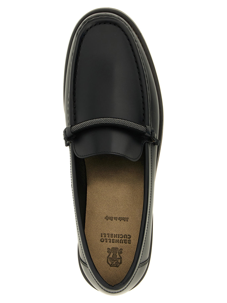 Brunello Cucinelli Penny Loafer for Women Luxurious Calfskin Moccasins with Monile Detail and Durable TPU Sole