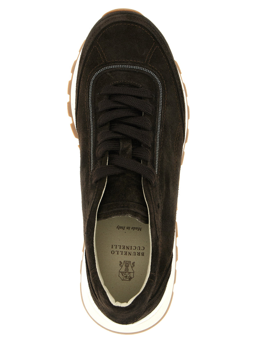 Brunello Cucinelli Monile Suede Sneakers