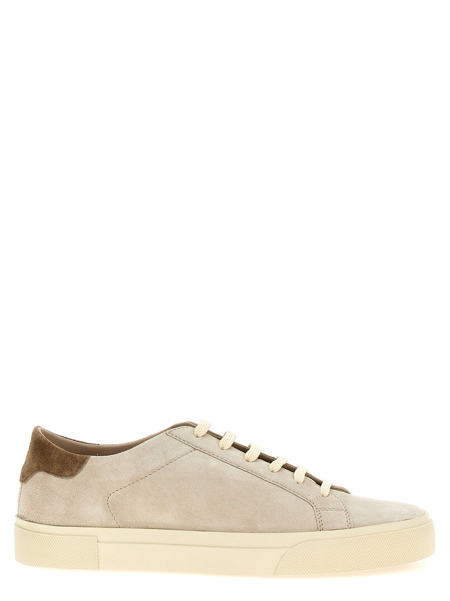 Brunello Cucinelli Beige Suede Sneakers For Men Premium Calfskin Leather Lining Luxury
