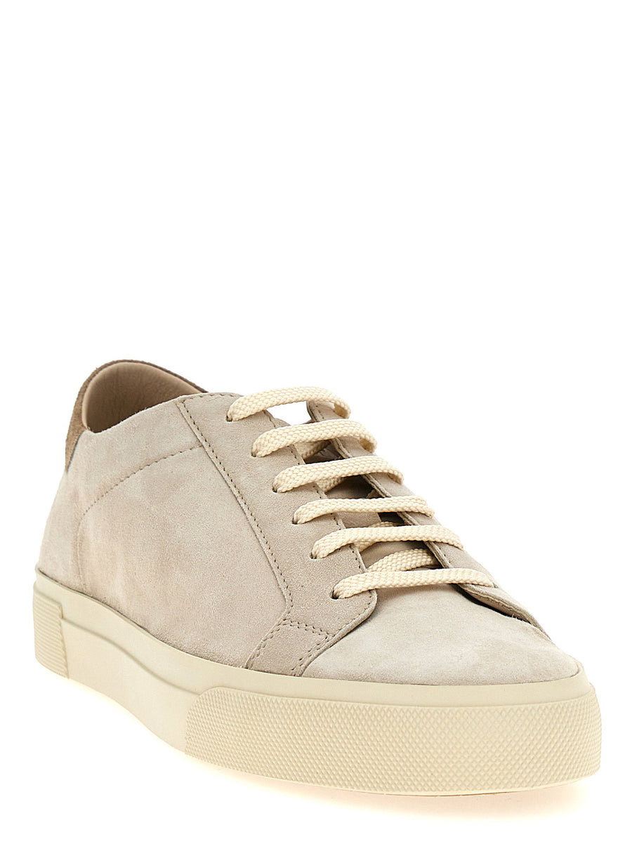 Brunello Cucinelli Beige Suede Sneakers For Men Premium Calfskin Leather Lining Luxury