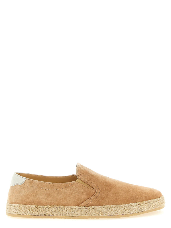 Brunello Cucinelli Beige Calfskin Suede Espadrilles for Men