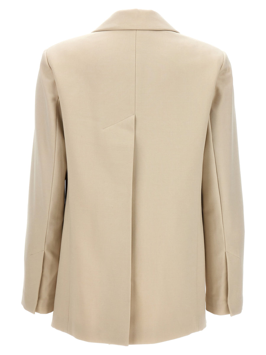 Helmut Lang Logo Band Wool Blend Blazer For Women Tailored Polished Workwear Essential
