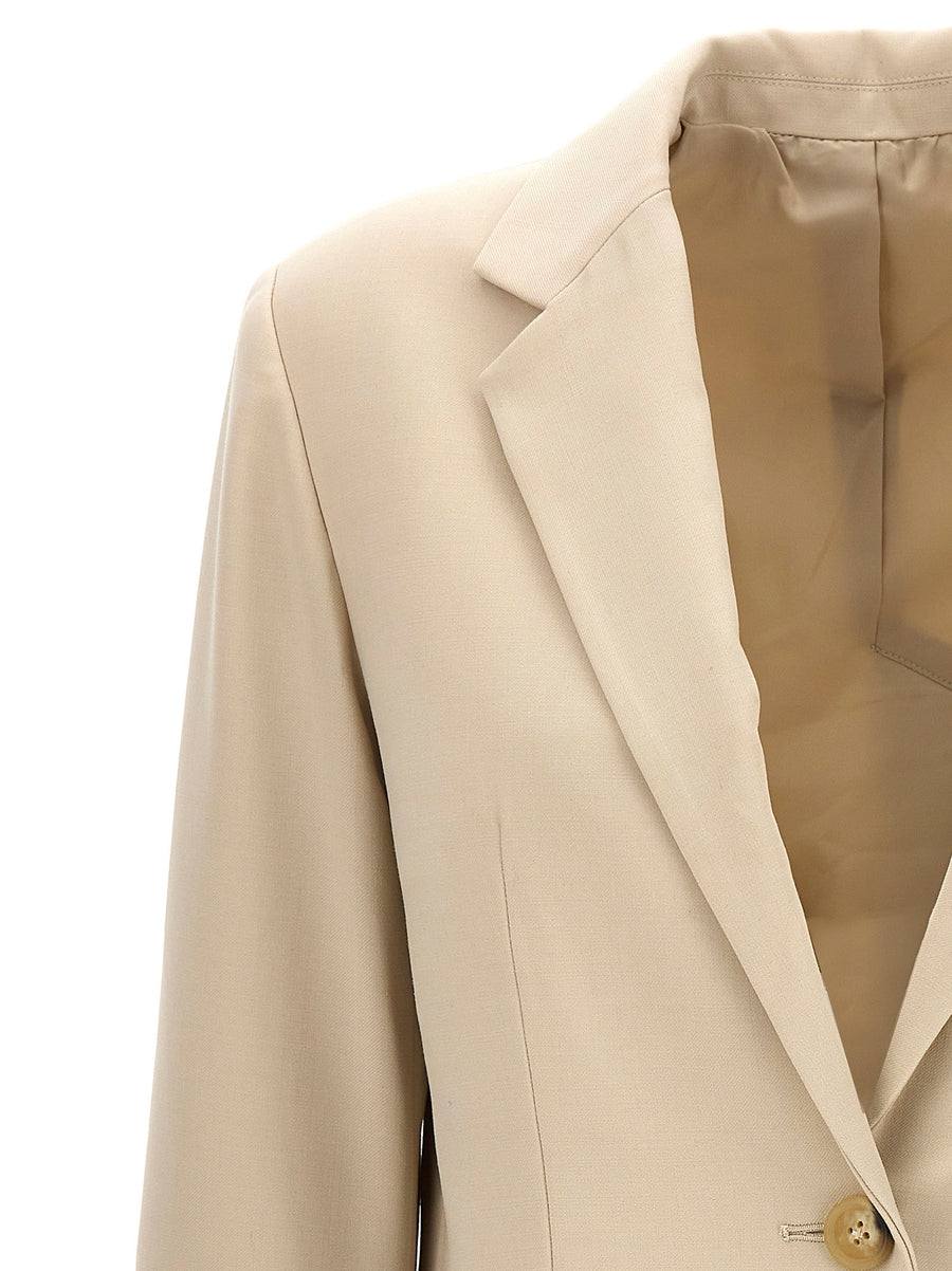 Helmut Lang Logo Band Wool Blend Blazer For Women Tailored Polished Workwear Essential