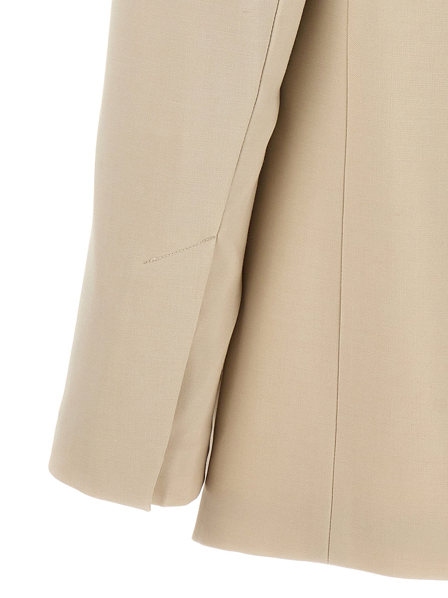 Helmut Lang Logo Band Wool Blend Blazer For Women Tailored Polished Workwear Essential