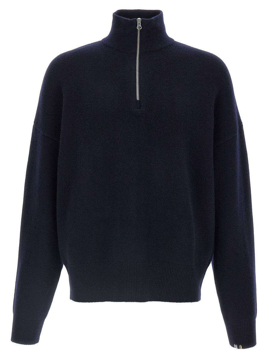 Extreme Cashmere Sweater Blue For Men Half Zip Luxurious Cashmere Blend Warmth And Style