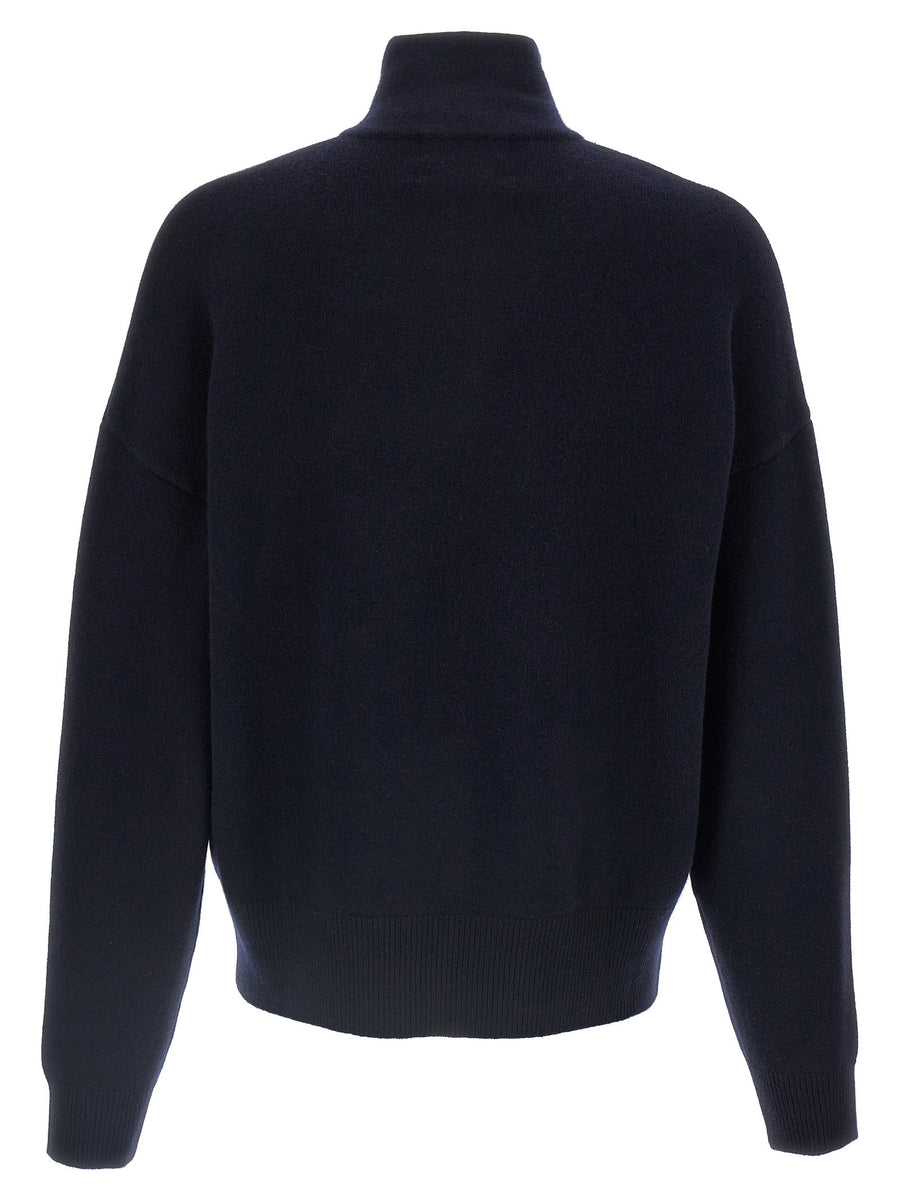 Extreme Cashmere Sweater Blue For Men Half Zip Luxurious Cashmere Blend Warmth And Style