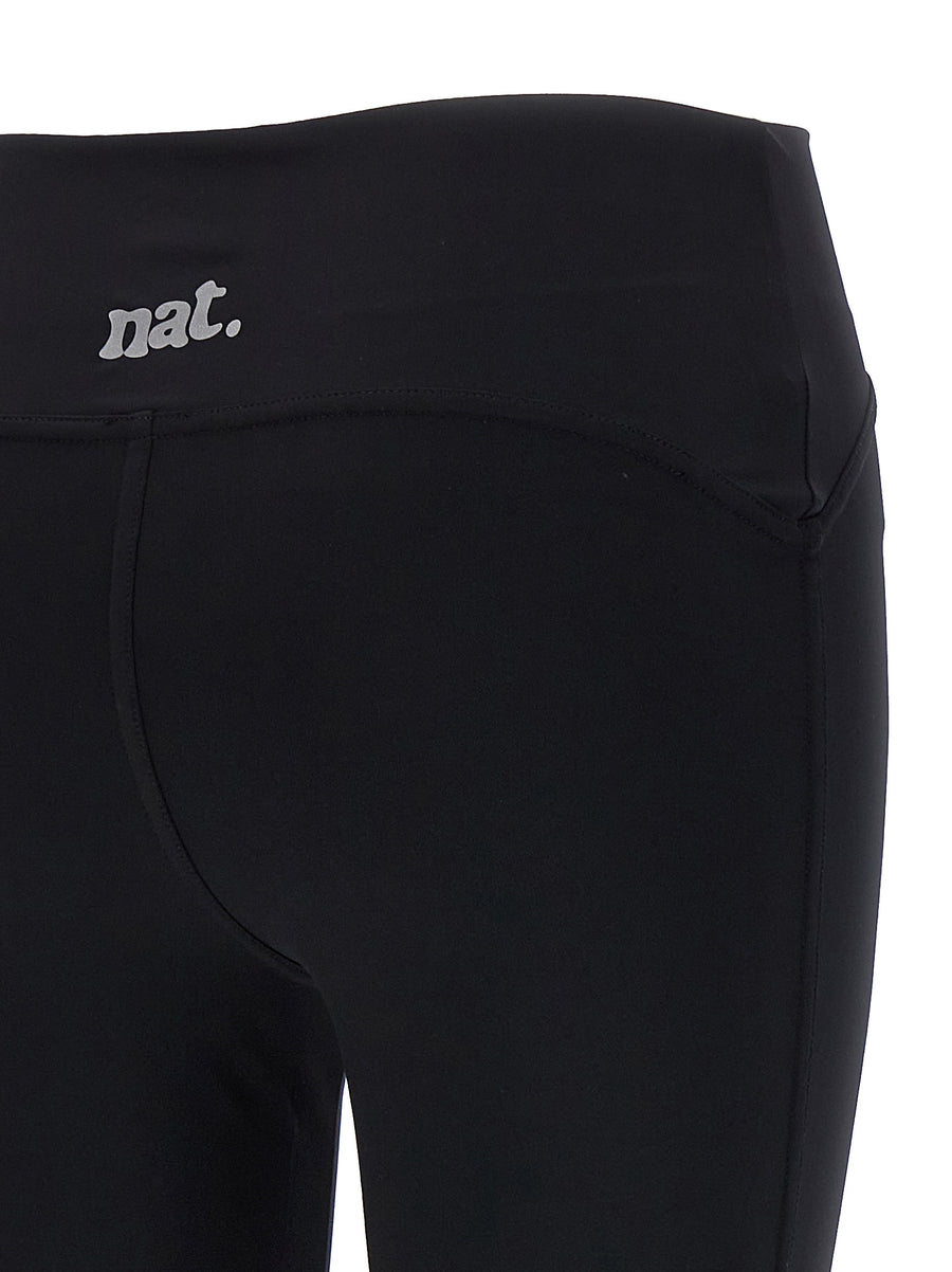 Not After Ten Tulle Insert Leggings For Women Lux Stretch Base With Delicate Inset Details