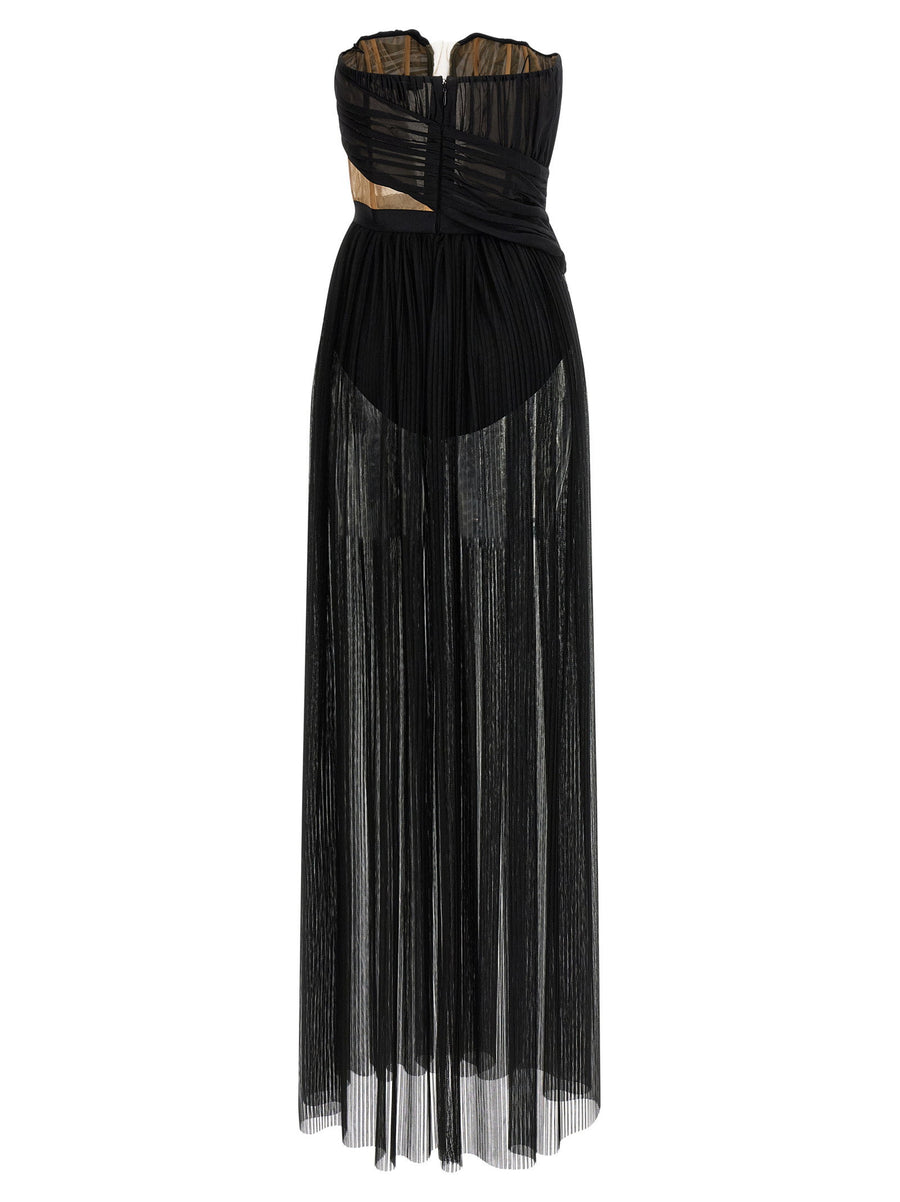Nensi Dojaka Corset Gown Draped Tulle Luxurious Evening Dress For Fashion Forward Women