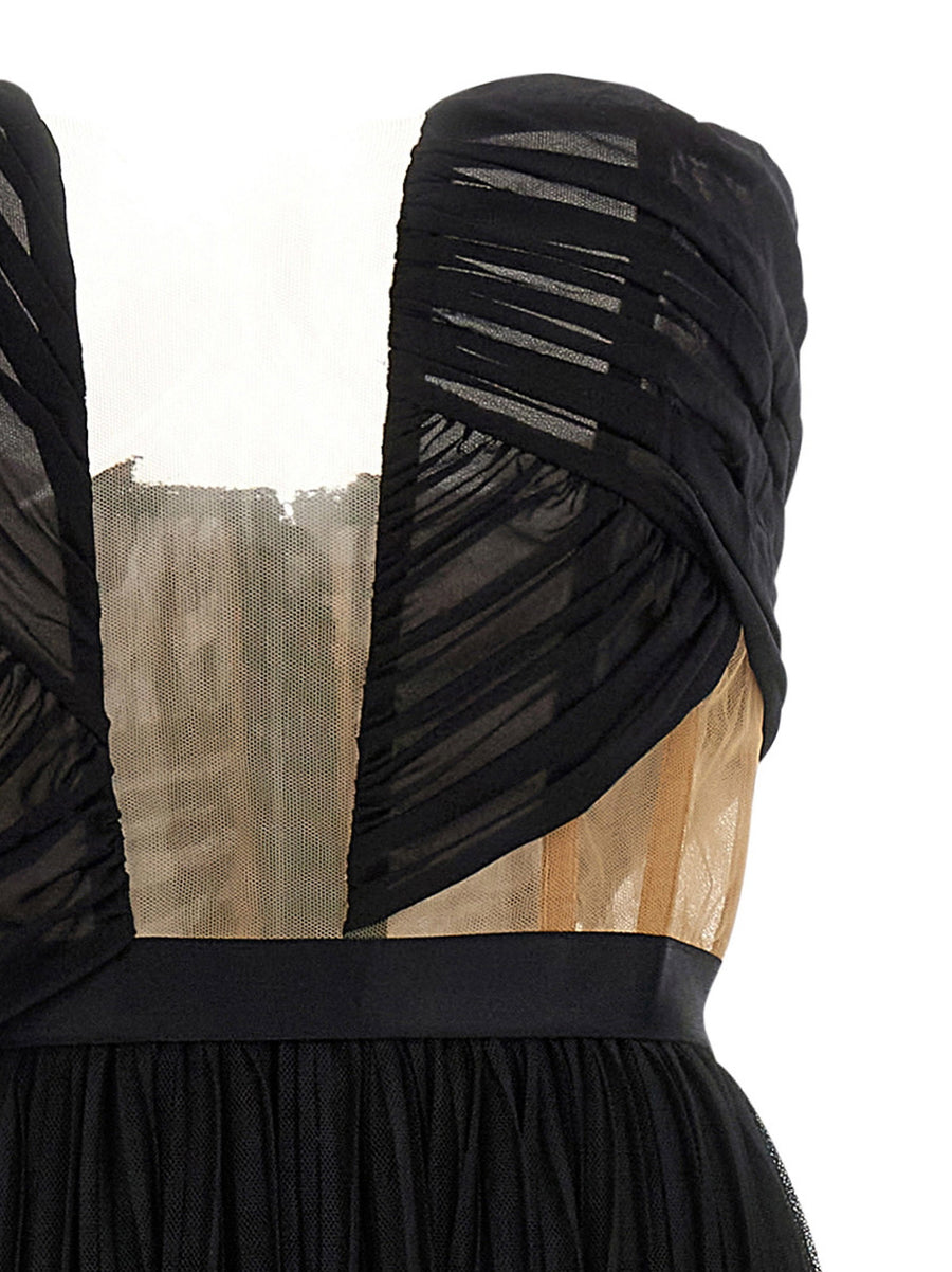 Nensi Dojaka Corset Gown Draped Tulle Luxurious Evening Dress For Fashion Forward Women