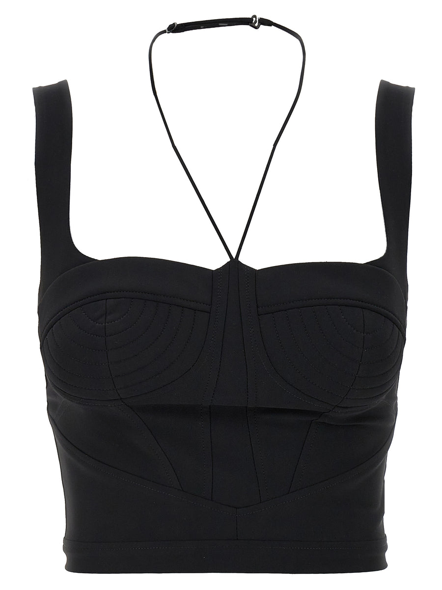 Nensi Dojaka Shaped Top Sculpted Stretch Bodice With Neck Lacing For Modern Women