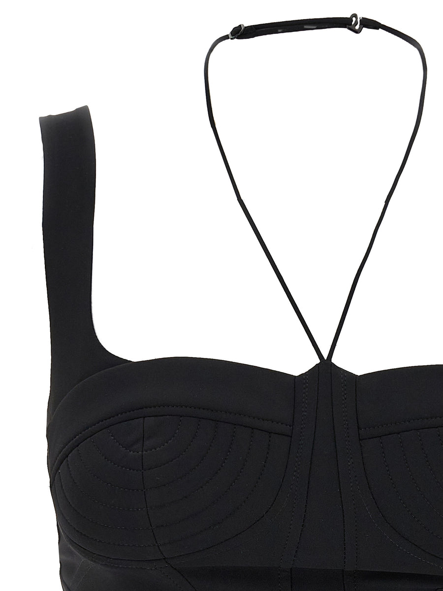 Nensi Dojaka Shaped Top Sculpted Stretch Bodice With Neck Lacing For Modern Women